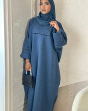 Load image into Gallery viewer, Winter Closed Butterfly with Square Neck (Navy with Black Piping)