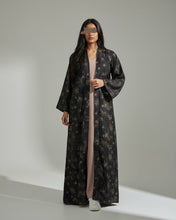 Load image into Gallery viewer, Floral Turkish Jacquard Patterned Abaya Set in Cloche Cut (No Inner Dress)