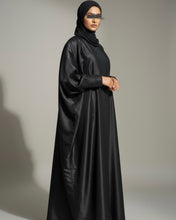 Load image into Gallery viewer, Eid Luxurious Three-Piece Set: Shimmery Butterfly Abaya with Slim Cuffs, Inner Dress & Hijab