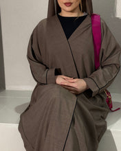 Load image into Gallery viewer, Italian Linen Abaya Set (Brown)