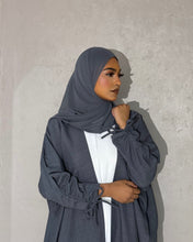 Load image into Gallery viewer, Bow-Tied Sleeve Linen Abaya Set (Blue Stone)