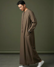 Load image into Gallery viewer, Emirati Cotton Thobe with Tassel (Mocha Brown)
