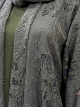 Load image into Gallery viewer, Three-Piece Textured Abaya Set: Laser Cut Abaya, Inner Dress & Hijab (Forest Green)