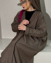 Load image into Gallery viewer, Italian Linen Abaya Set (Brown)