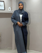 Load image into Gallery viewer, Half Embroidered Italian Linen Blend Open Abaya (No Inner Dress)