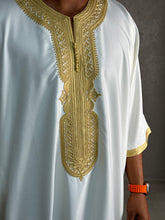 Load image into Gallery viewer, Premium Moroccan Thobe (White with Gold)