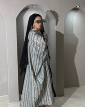 Load image into Gallery viewer, Half Embroidered Indian Linen Butterfly Abaya (Black)