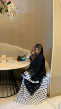 Load image into Gallery viewer, Polka Dot Abaya with Lace Detail (Black or White Pattern)