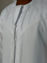 Load image into Gallery viewer, Emirati Omani Thobe with Zip and Tassel (Off-White)