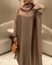 Load image into Gallery viewer, *Best Seller* Umrah Abaya with Wudhu Friendly Clipped Sleeves (Chocolate)