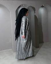 Load image into Gallery viewer, Half Embroidered Indian Linen Butterfly Abaya (Black)