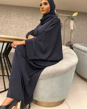 Load image into Gallery viewer, *Best Seller* Umrah Abaya with Wudhu Friendly Clipped Sleeves (Berry)