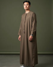 Load image into Gallery viewer, Emirati Cotton Thobe with Tassel (Mocha Brown)