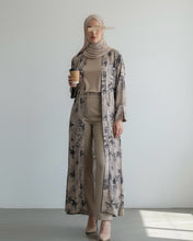 Load image into Gallery viewer, Flowery Patterned Abaya in Misty Sand (No Inner Dress)
