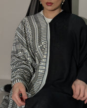 Load image into Gallery viewer, Half Embroidered Indian Linen Butterfly Abaya (Black)