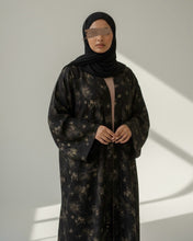 Load image into Gallery viewer, Floral Turkish Jacquard Patterned Abaya Set in Cloche Cut (No Inner Dress)