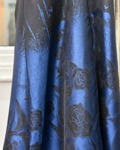 Load image into Gallery viewer, Structured Cloche Cut Eid Abaya – Taffeta Jacquard (Blue Pattern)