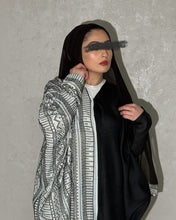 Load image into Gallery viewer, Half Embroidered Indian Linen Butterfly Abaya (Black)