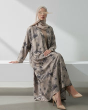 Load image into Gallery viewer, Flowery Patterned Abaya in Misty Sand (No Inner Dress)
