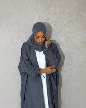 Load image into Gallery viewer, Bow-Tied Sleeve Linen Abaya Set (Blue Stone)