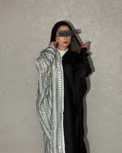 Load image into Gallery viewer, Half Embroidered Indian Linen Butterfly Abaya (Black)