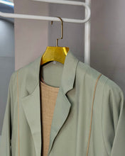 Load image into Gallery viewer, Three-Piece Blazer Set: Collared Abaya, Inner Dress & Hijab (Sage Green)