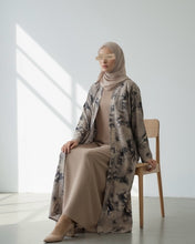 Load image into Gallery viewer, Flowery Patterned Abaya in Misty Sand (No Inner Dress)