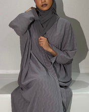 Load image into Gallery viewer, Front View of Butterfly Abaya Set in Taupe