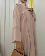Load image into Gallery viewer, Luxurious Frayed Abaya (Chocolate)

