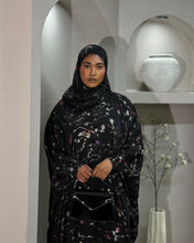 Load image into Gallery viewer, Japanese Floral Batwing Open Abaya with Matching Hijab (Rose Floral)
