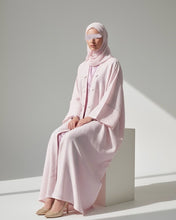 Load image into Gallery viewer, Patterned Linen Open Butterfly Abaya in Soft Candy Pink (No Inner Dress)
