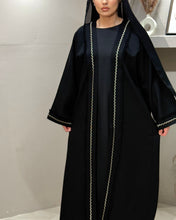 Load image into Gallery viewer, Linen Blend Frayed Open Abaya (No Inner Dress)
