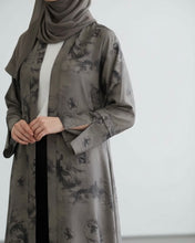 Load image into Gallery viewer, Flowery Patterned Abaya in Mushroom Taupe (No Inner Dress)
