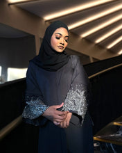 Load image into Gallery viewer, Eid Arabic Calligraphy Embroidered Abaya (Charcoal Black)
