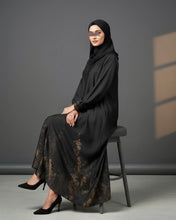 Load image into Gallery viewer, Eid Premium Gold Floral Patterned Abaya in Cloche-Cut
