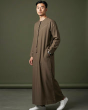 Load image into Gallery viewer, Emirati Cotton Thobe with Tassel (Mocha Brown)
