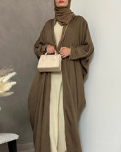 Load image into Gallery viewer, Two-Piece Set: Bahraini Linen Butterfly + Slip Dress (Tan Brown)
