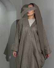 Load image into Gallery viewer, Patterned Linen Open Butterfly Abaya (No Inner Dress)
