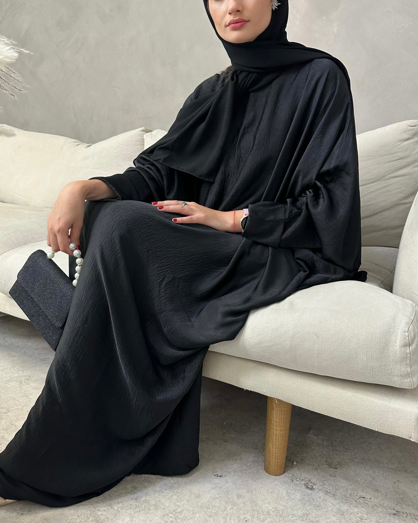 *Best Seller* Umrah Abaya with Cuffs (Black)