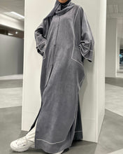 Load image into Gallery viewer, Winter Suede Coat Abaya (Grey)
