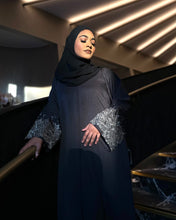 Load image into Gallery viewer, Eid Arabic Calligraphy Embroidered Abaya (Charcoal Black)
