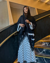 Load image into Gallery viewer, Polka Dot Abaya with Lace Detail (Black or White Pattern)
