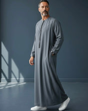 Load image into Gallery viewer, Emirati Cotton Thobe with Tassel (Grey)
