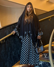 Load image into Gallery viewer, Polka Dot Abaya with Lace Detail (Black or White Pattern)
