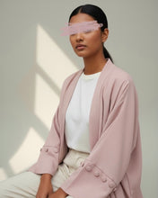 Load image into Gallery viewer, Minimalist Dusty Rose Linen Abaya | Button Sleeve Design (No Inner Dress)
