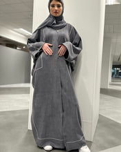 Load image into Gallery viewer, Winter Suede Coat Abaya (Grey)
