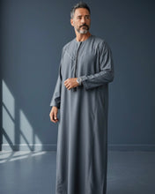 Load image into Gallery viewer, Emirati Cotton Thobe with Tassel (Grey)
