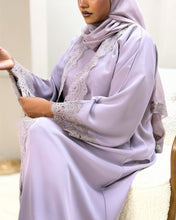 Load image into Gallery viewer, Dusty Lilac Cloche-Cut Lace Abaya (No Inner Dress)
