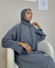 Load image into Gallery viewer, Blazer Abaya with Split Sleeves (Dark Grey)

