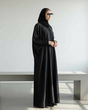 Load image into Gallery viewer, Eid Luxurious Three-Piece Set: Shimmery Butterfly Abaya with Slim Cuffs, Inner Dress &amp; Hijab
